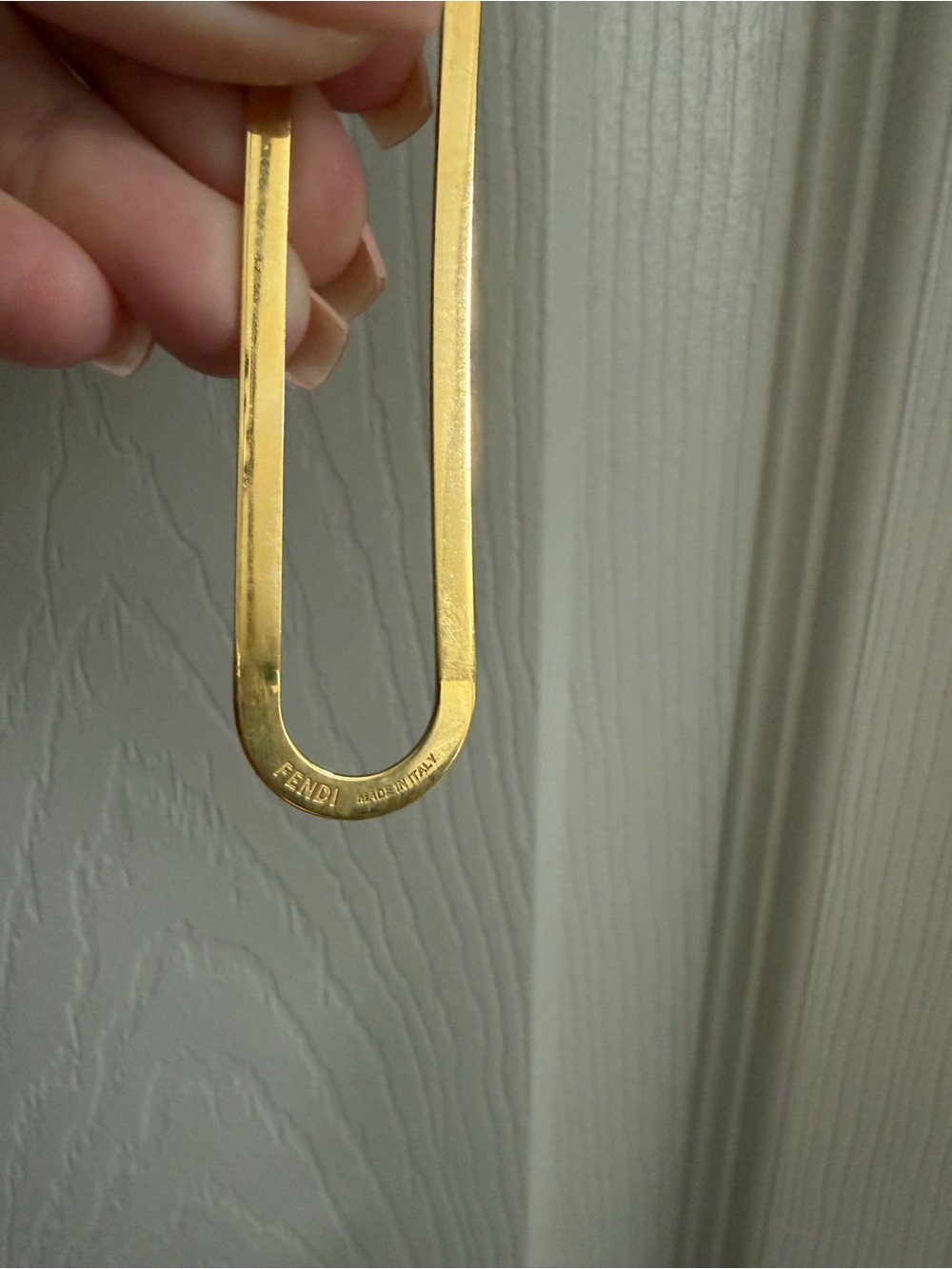 Fendi Gold U-Shaped Medal Headband with Gold Finish - Picture 5 of 5